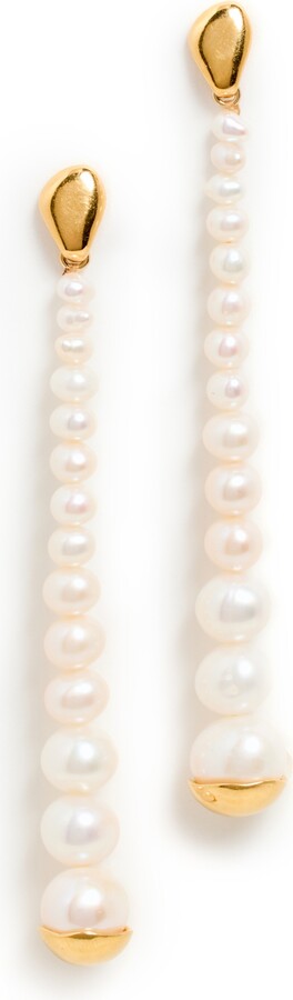 Chan Luu Pearl Linear Drop Earrings