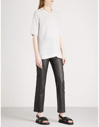 Joseph Den straight stretch-leather trousers