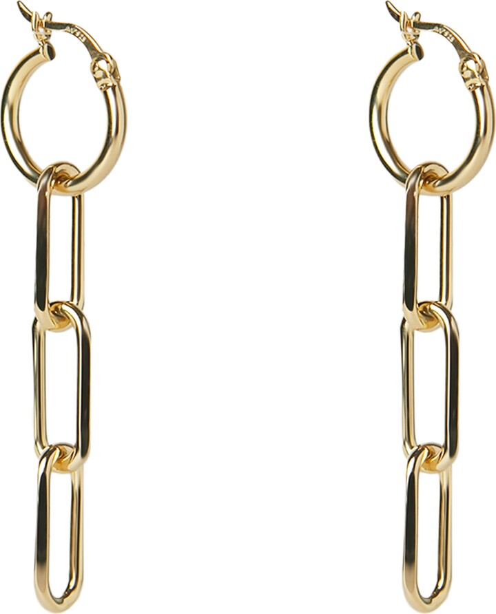 Argentovivo Huggie Link Linear Earrings