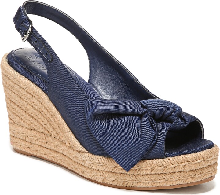 Pinaz 116/5 Navy Leather Open Toe Wedge Espadrille  Ooh! Ooh! Shoes  Women's Clothing and Accessories Boutique