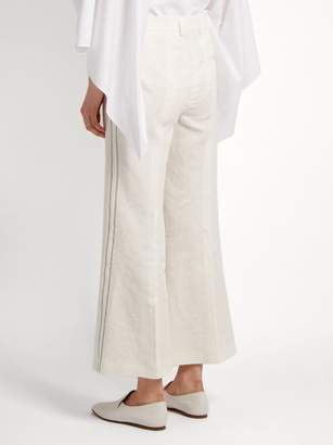 Calvin Klein Collection Lagen Tailored Linen Trousers - Womens - White