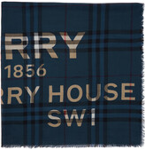 Thumbnail for your product : Burberry Blue Silk Check 'Horseferry' Scarf