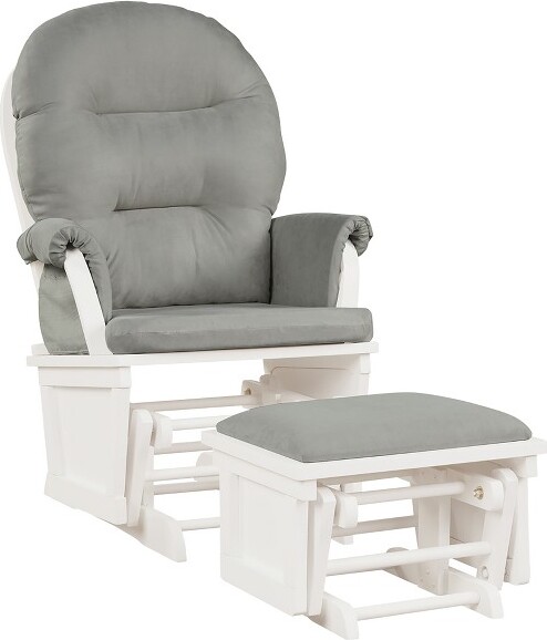 Costway CostwayBabyNurseryRelaxRockerRockingChairGlider&OttomanSetw/CushionLight3-6YearsGrey