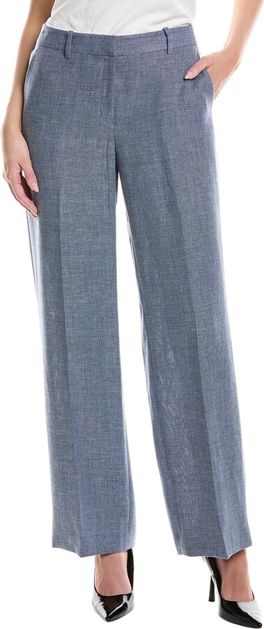 Gates Full Leg Linen & Wool-Blend Pant