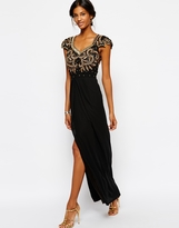Thumbnail for your product : Virgos Lounge Barbara Maxi Dress With Embellished Cap Sleeve