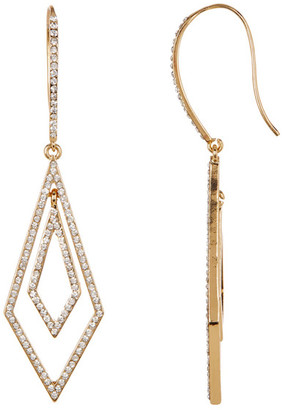 Natasha Accessories Double Diamond Crystal Orbital Earrings