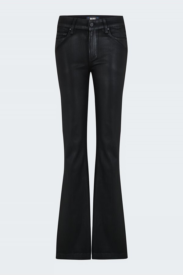 Paige Denim Paige Genevieve in Black Fog Coated ShopStyle Flare Jeans
