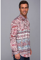 Thumbnail for your product : Thomas Dean & Co. Red Engineered Poplin Print Point Collar Button Down L/S Sport Shirt