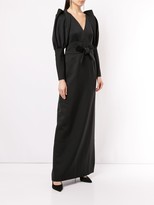 Thumbnail for your product : Paule Ka Pleated Sleeve Evening Gown