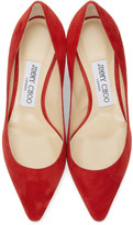 Thumbnail for your product : Jimmy Choo Red Suede Romy 60 Heels