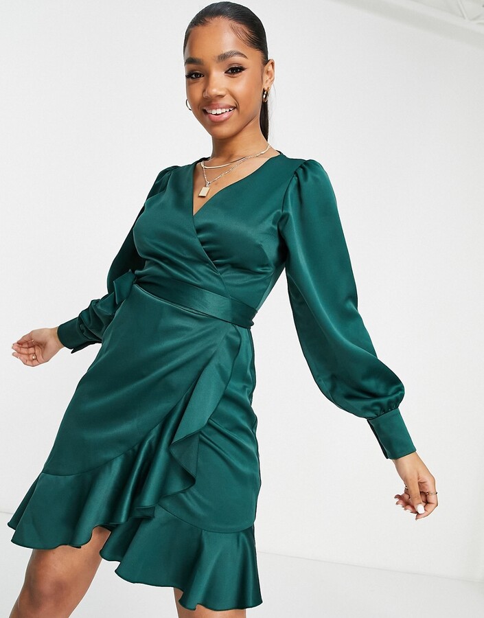 Emerald Green Wrap Dress | Shop the world's largest collection of fashion |  ShopStyle