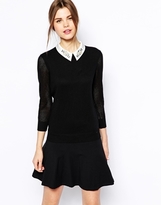 Thumbnail for your product : Ted Baker Sweater with Embellished Collar