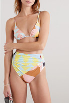 Thumbnail for your product : Self-Portrait Ruched Printed Bikini Briefs