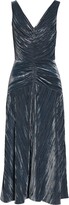 Thumbnail for your product : Vince Ruched Textured Velvet Sleeveless Dress