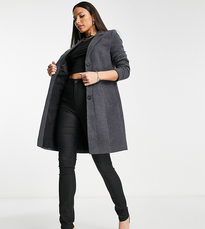 Moda Tall tailored coat in dark gray - ShopStyle