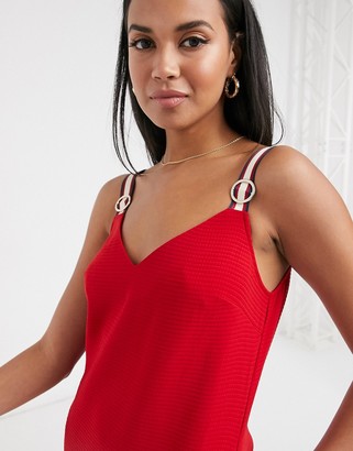 Ted Baker Lanchal stitch detail mini dress in red