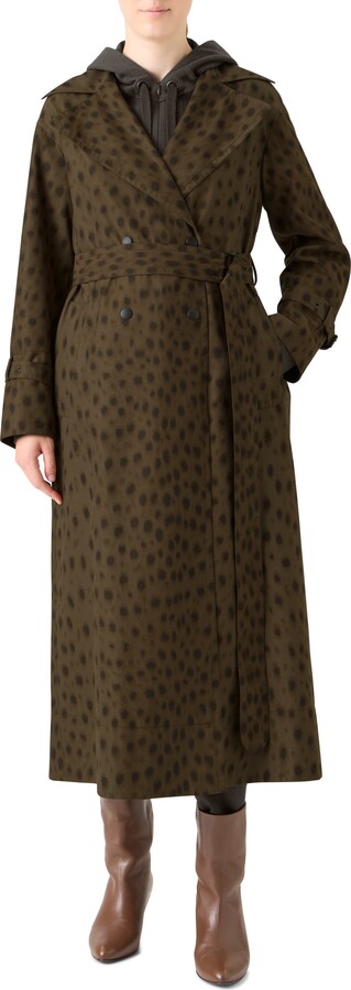 Akris Punto Leopard Print Trench Coat