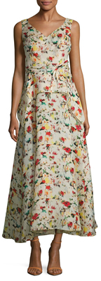 Carolina Herrera Silk Floral Printed A-Line Dress