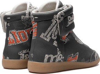 靴 MNS Maison Margiela Future high Maison Margiela // Black Leather Future High Top Sneaker
