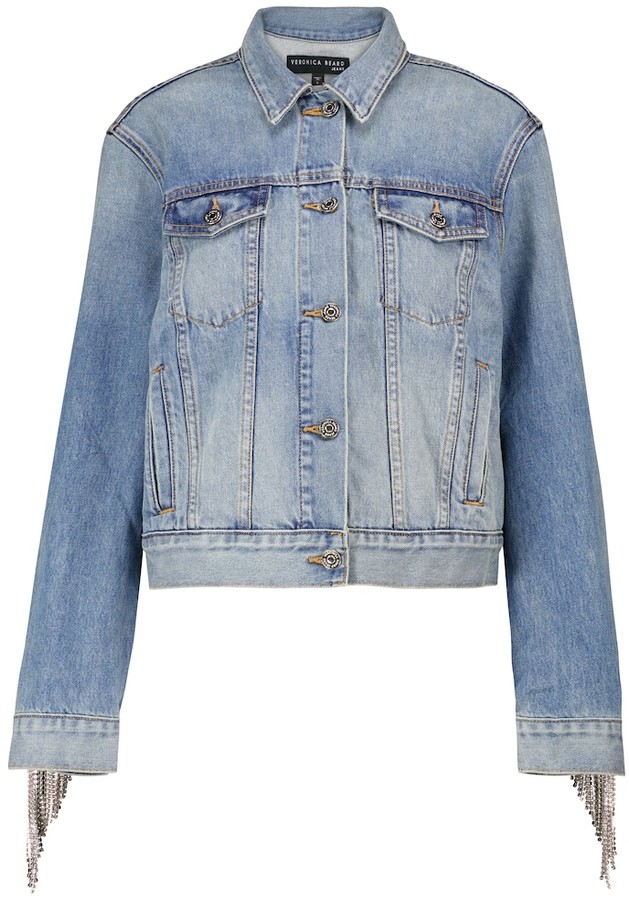 Veronica Beard Kinley embellished denim jacket - ShopStyle