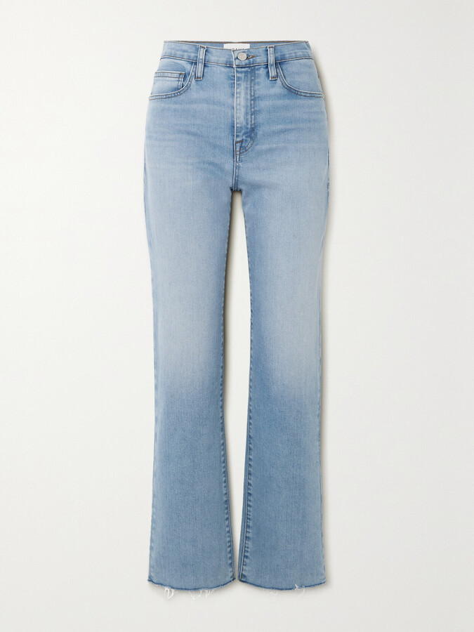 Frame Le Jane Ankle Cropped High-rise Straight-leg Jeans - Blue