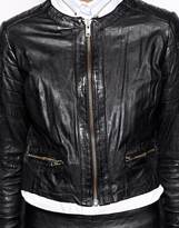 Thumbnail for your product : Muu Baa Muubaa Mao Collarless Leather Jacket