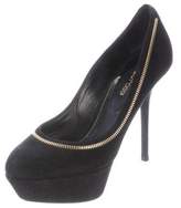 Thumbnail for your product : Sergio Rossi Suede Round-Toe Pumps