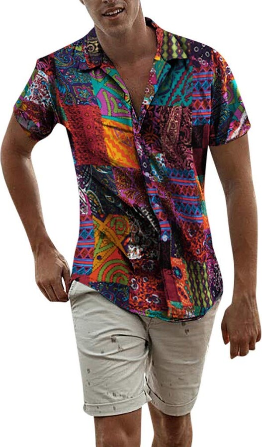 mens short sleeve floral shirts uk
