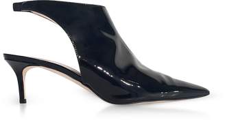 Christopher Kane Black Patent Leather Open Back Booties