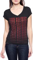 Thumbnail for your product : True Religion Hand Picked TR Fade Away Rounded V-neck Womens T-shirt