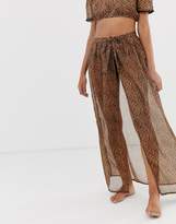 Thumbnail for your product : South Beach Leopard Maxi Wrap Beach Skirt Co-Ord
