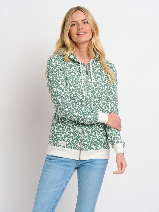 Brakeburn Floral Print Zip Up Hoodie ShopStyle