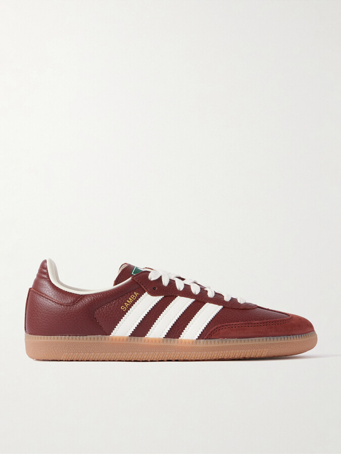 adidas Originals - Samba Og Suede-trimmed Leather Sneakers - Burgundy