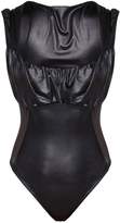 Thumbnail for your product : Red Label Black Ruched Bust Panelled Mesh Bodysuit