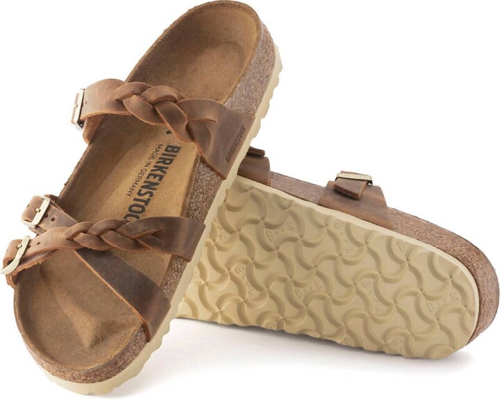 Women'sfranca Braided Leather Sandal In Cognac