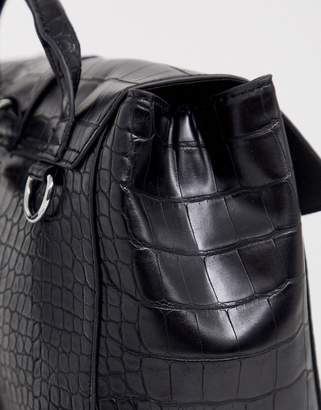 ASOS Design DESIGN multi way croc backpack with dog clip detail