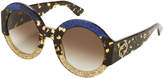 Thumbnail for your product : Gucci Colorblock Glitter Sunglasses