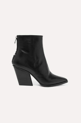 Aeydē Cherry Leather Ankle Boots