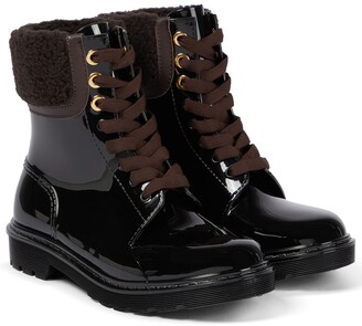 shearling lined combat boots