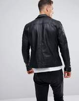 Thumbnail for your product : Solid Leather Biker Jacker With Quilting