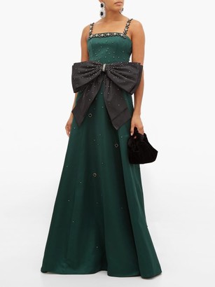 Erdem Ravenna Crystal-embellished Satin Gown - Green Multi