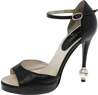 chanel pearl strappy heels