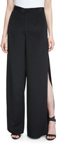 Thumbnail for your product : Haute Hippie The Meadow Side-Slit Silk Pants, Black