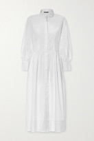 Thumbnail for your product : Three Graces London Peppa Cotton-poplin Midi Shirt Dress - White