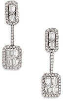 Thumbnail for your product : Roberto Coin Baguette Deco Diamond & 18K White Gold Drop Earrings