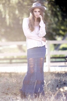 Thumbnail for your product : Nightcap Clothing Shredded Lace Skirt in Denim Blue