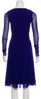 Thumbnail for your product : Fuzzi Long Sleeve Mesh Midi Dress