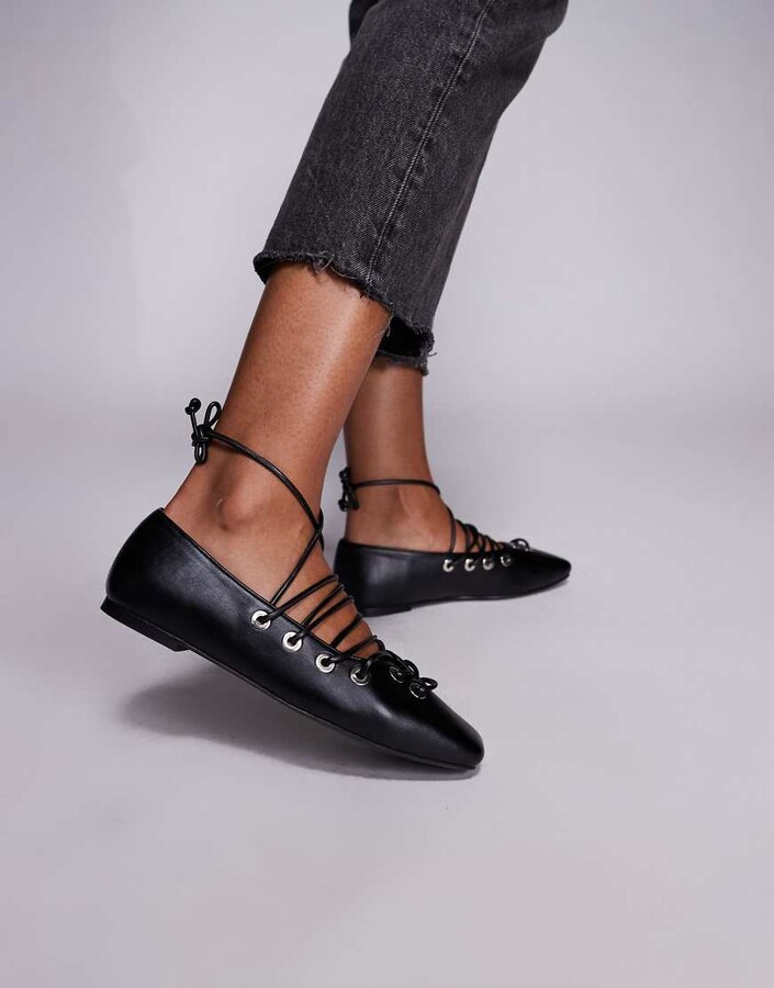 Public Desire lace up shoes in black
