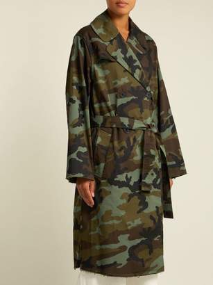 Nili Lotan Farrow Camouflage-print Cotton-blend Trench Coat - Womens - Khaki