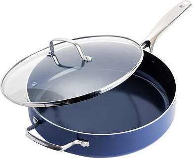 Blue Diamond Infused Ceramic Non-Stick 5-qt. Jumbo Cooker with Helper Handle and Lid